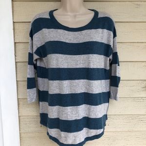 SLONI striped side zips 3/4 sl sweater/10%cashmere